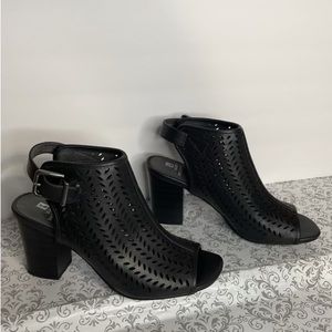 White mountain sling back , peep toe booties, size 8M
